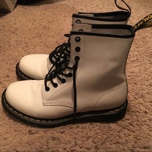 White leather dr Martins size women’s 10